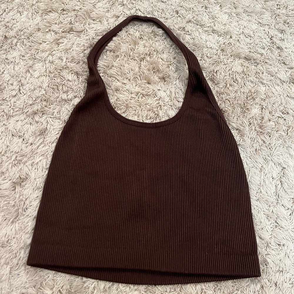 Brown Cotton On Cropped Halter Top